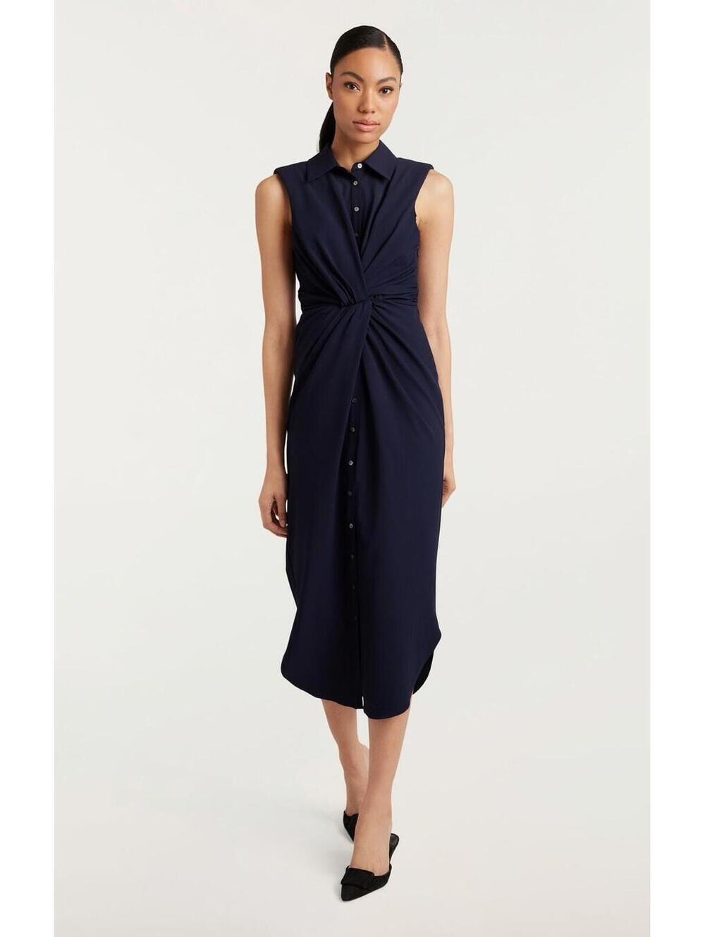New Cinq a Sept CATALINA MIDI DRESS In Navy Size 12 $395